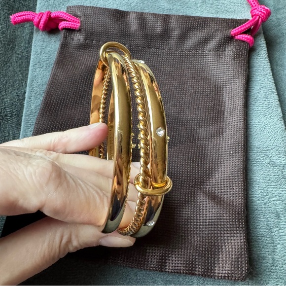 Kate Spade New York Gold Three Connected Bangle Bracelets - Picture 5 of 6